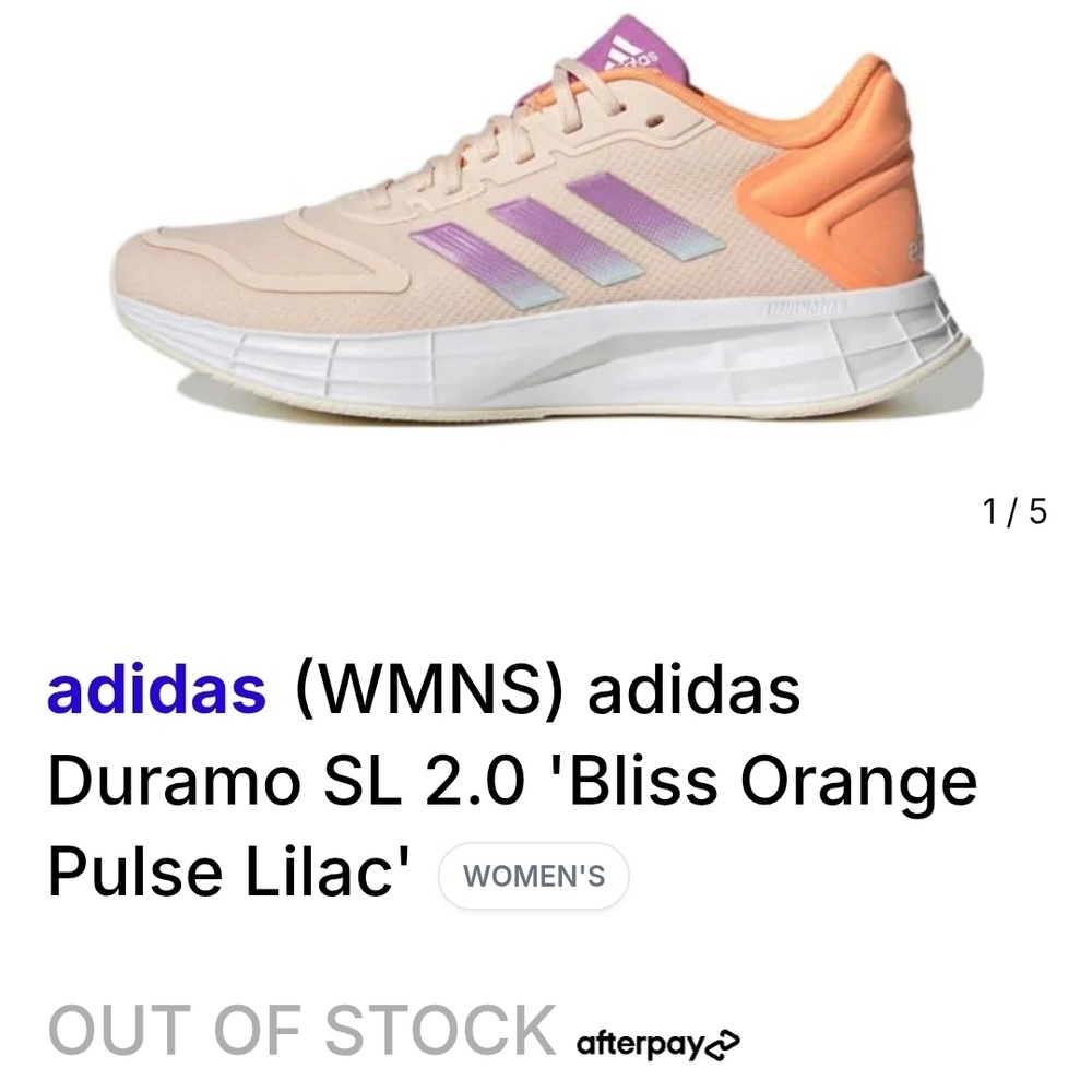 Adidas Women's Duramo SL 2.0 Shoes - Orange and Lilac Sz 8.5 Women